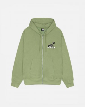 Stussy Apocalypse Zip Hoodie Groen | 82034-VGPX