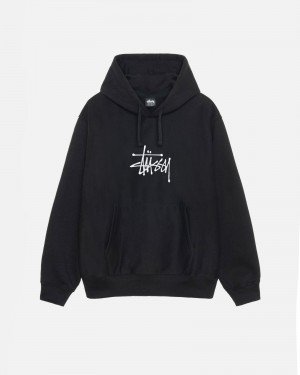 Stussy Basic Applique Hoodie Zwart | 41829-NKLA