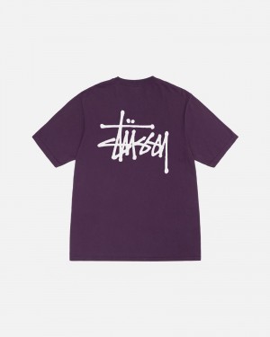 Stussy Basic Pigment Dyed T-shirts Paars | 13768-QOML