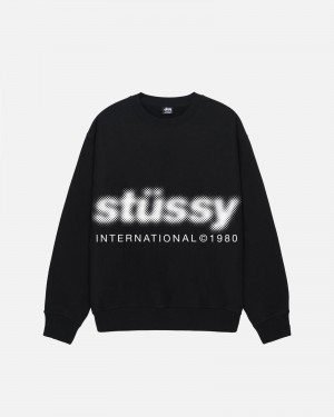 Stussy Blur Crew Sweatshirts Zwart | 10452-QJEZ