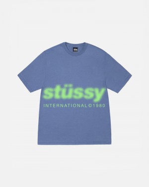 Stussy Blur T-shirts Blauw | 79356-VWTI