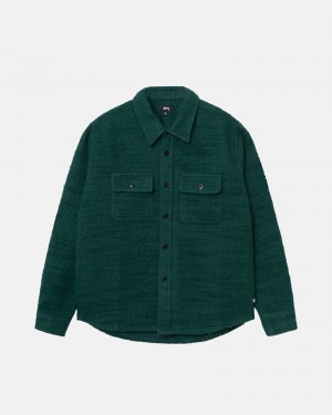 Stussy Boucle Wol Cpo Shirts Groen | 42608-FNWT