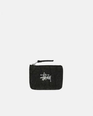 Stussy Canvas Coin Pouch Tassen Zwart | 93815-DHSF