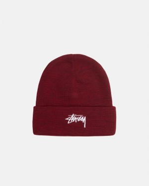 Stussy Cuff Beanie Stock Hoeden Rood | 56129-GBIZ