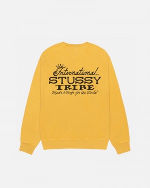 Stussy Ist Crew Pigment Dyed Sweatshirts Oranje | 71624-TUYO