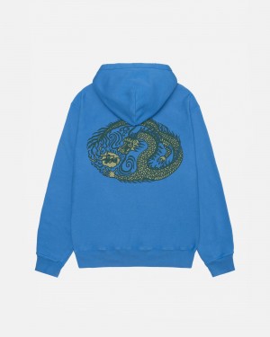 Stussy Mosaic Dragon Hoodie Blauw | 69735-RSCZ