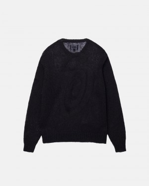 Stussy S Loose Knit Truien Zwart | 91038-FGLN