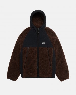 Stussy Sherpa Paneled Met Capuchon Jassen Bruin | 43716-DJSW