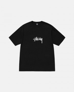 Stussy Small Stock Pigment Dyed T-shirts Zwart | 93825-GLMY