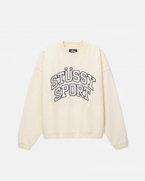 Stussy Sport Relaxed Oversized Crew Sweatshirts Wit | 81430-VECH