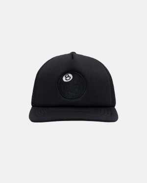 Stussy Trucker 8 Ball Snapback Hoeden Zwart | 74308-AXHQ