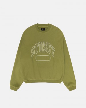 Stussy Varsity Oversized Crew Sweatshirts Groen | 20419-EYQS