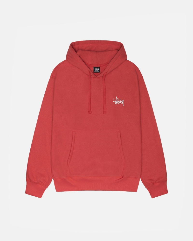 Stussy Basic Hoodie Rood | 42087-RJBF