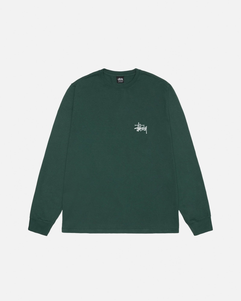 Stussy Basic Pigment Dyed T-shirts Groen | 95834-PMRQ