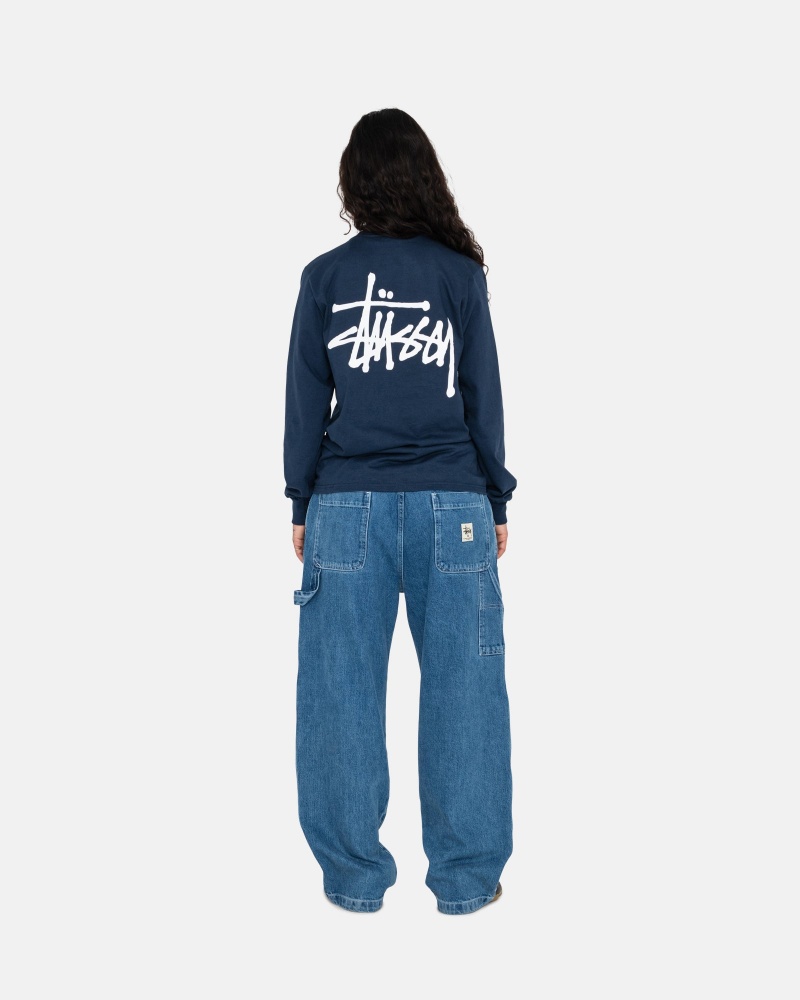 Stussy Basic T-shirts Donkerblauw | 56128-INGE