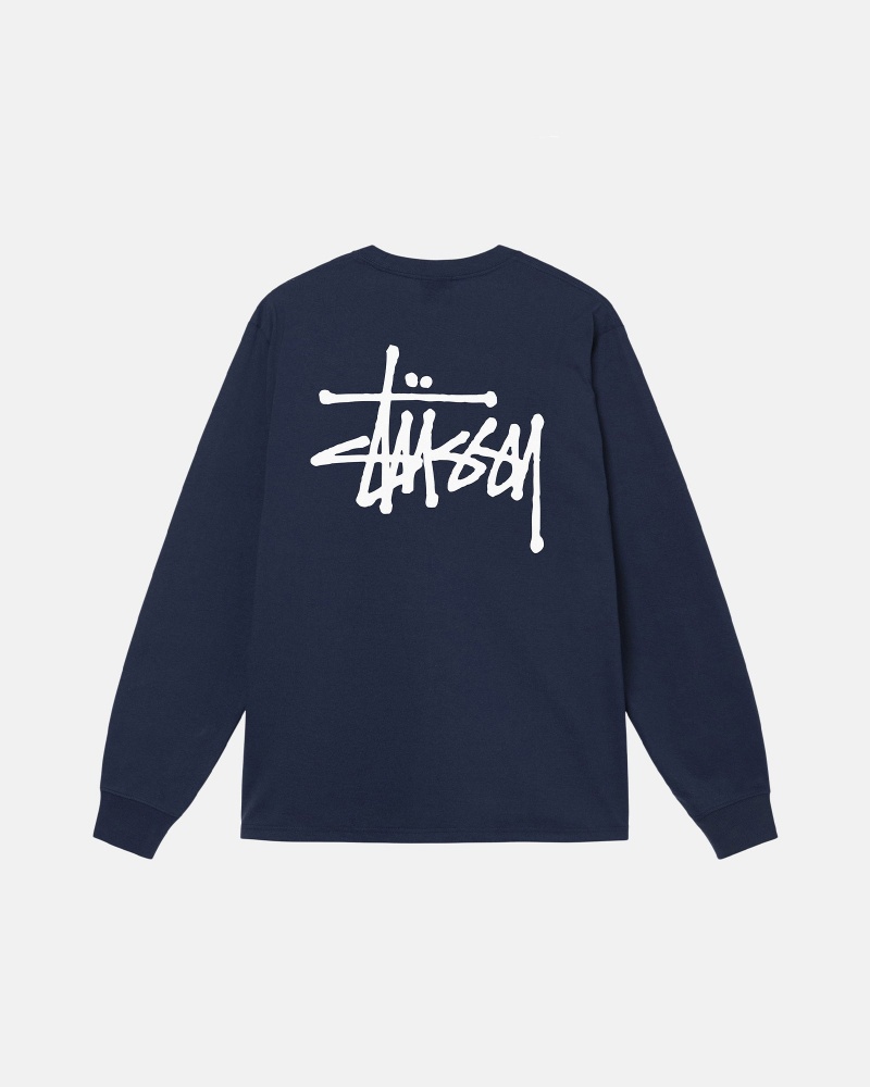 Stussy Basic T-shirts Donkerblauw | 56128-INGE