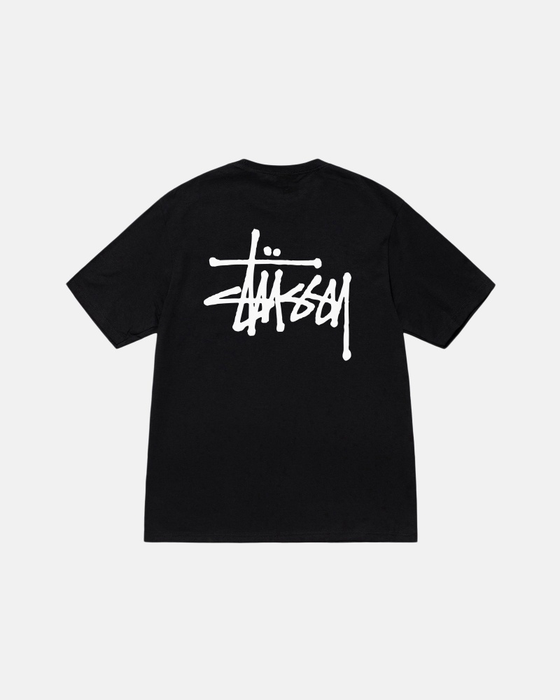 Stussy Basic T-shirts Zwart | 15480-TGDA