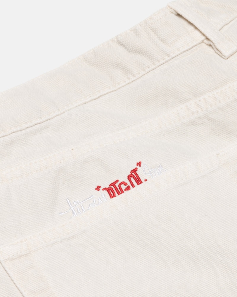 Stussy Big Ol' Washed Canvas Jeans Beige | 01748-JWED