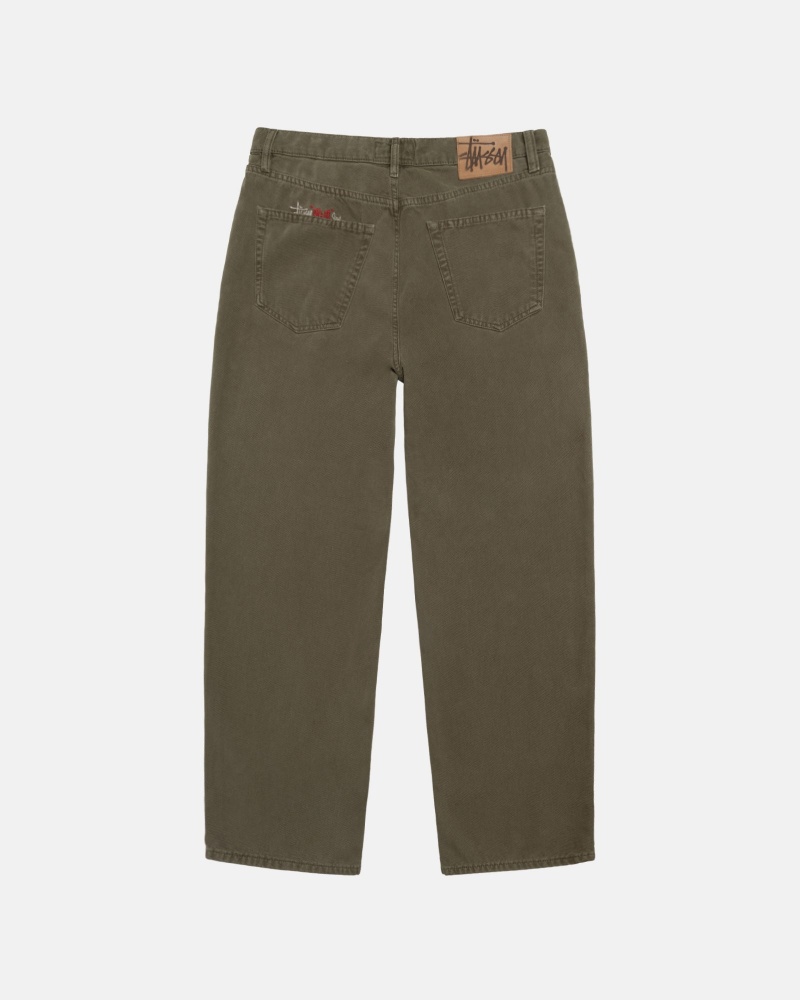 Stussy Big Ol' Washed Canvas Jeans Olijfgroen | 97084-UEVK