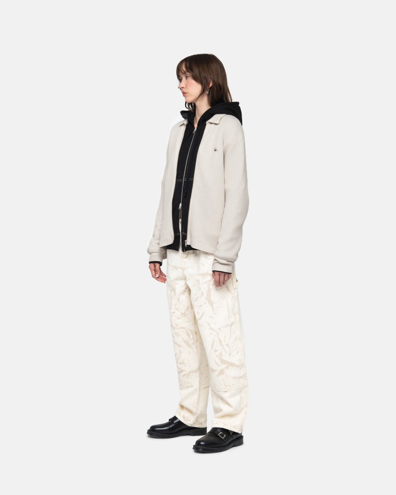 Stussy Big Thermal Zip Jassen Beige | 28134-POHB