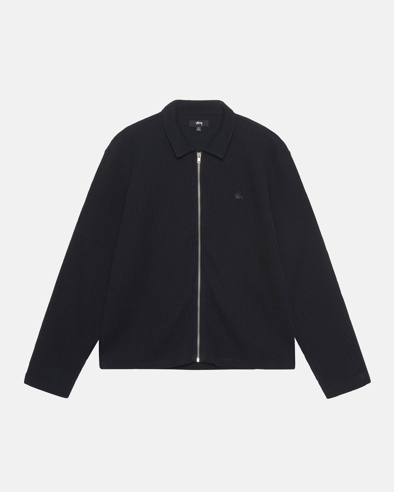 Stussy Big Thermal Zip Jassen Zwart | 16847-KTXF