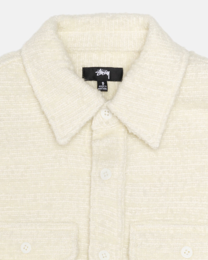 Stussy Boucle Wol Cpo Shirts     Beige | 21738-LPDR