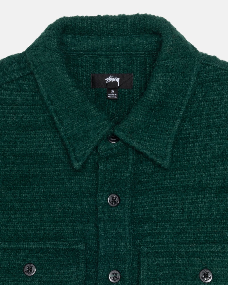 Stussy Boucle Wol Cpo Shirts     Groen | 83410-HMGN