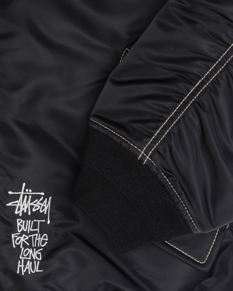 Stussy Built Reversible Bomber Jassen Zwart | 58642-FAZG