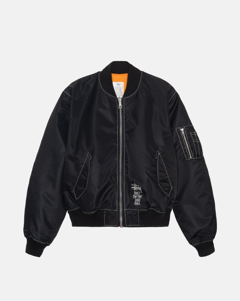 Stussy Built Reversible Bomber Jassen Zwart | 58642-FAZG