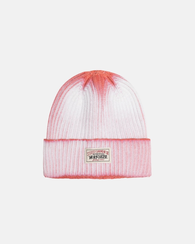 Stussy Cuff Beanie Workgear Spray Hoeden Oranje | 83605-GITW