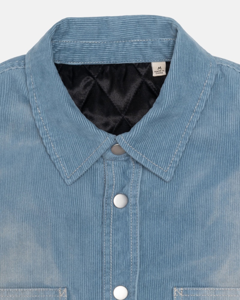 Stussy Faded Corduroy Shirts     Blauw | 78126-SNBC