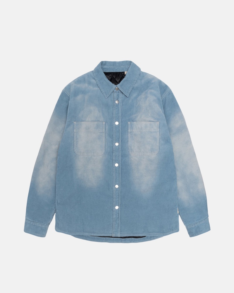 Stussy Faded Corduroy Shirts     Blauw | 78126-SNBC