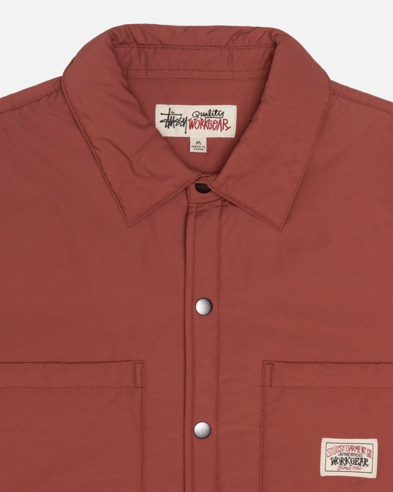 Stussy Gewatteerd Tech Over Shirts     Donkerrood | 46297-NIDR