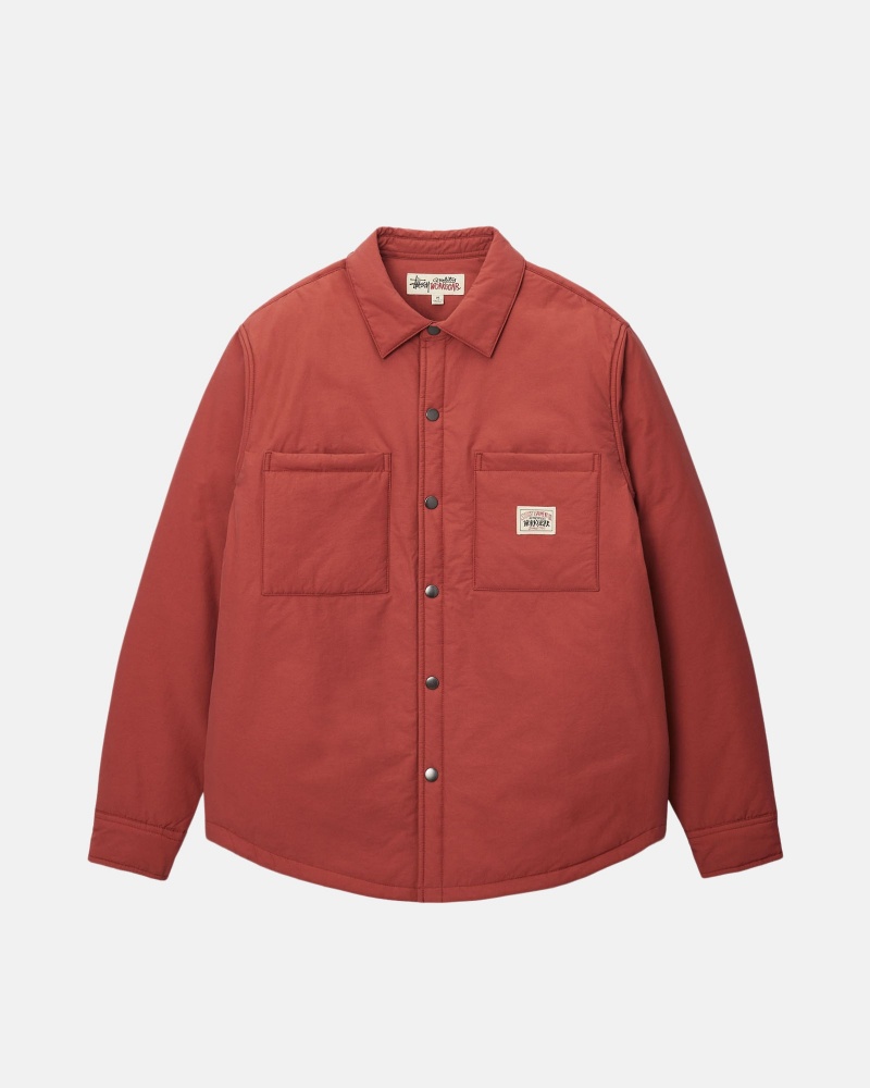 Stussy Gewatteerd Tech Over Shirts     Donkerrood | 46297-NIDR