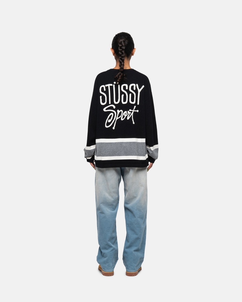 Stussy Hockey Truien Zwart | 30176-CXLR