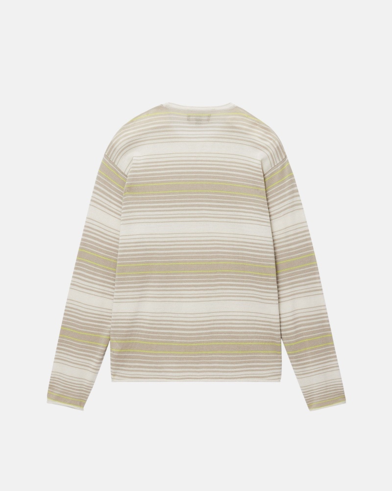 Stussy Horizontal Stripe Truien Beige | 14798-EAPG