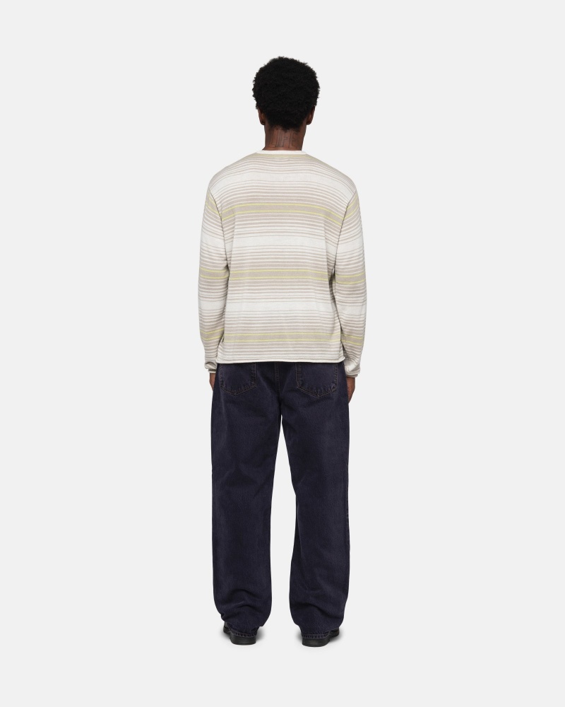 Stussy Horizontal Stripe Truien Beige | 14798-EAPG