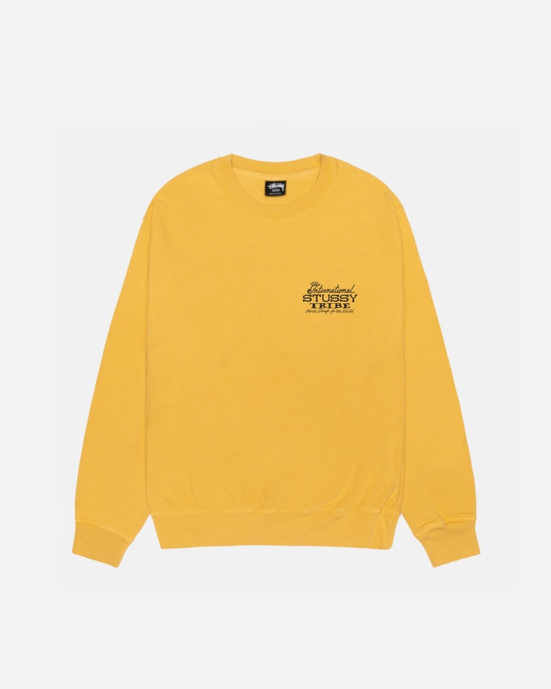 Stussy Ist Crew Pigment Dyed Sweatshirts Oranje | 71624-TUYO