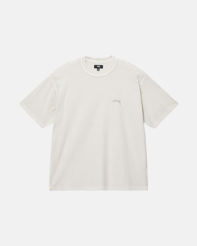 Stussy Lazy T-shirts Beige | 42509-PITO