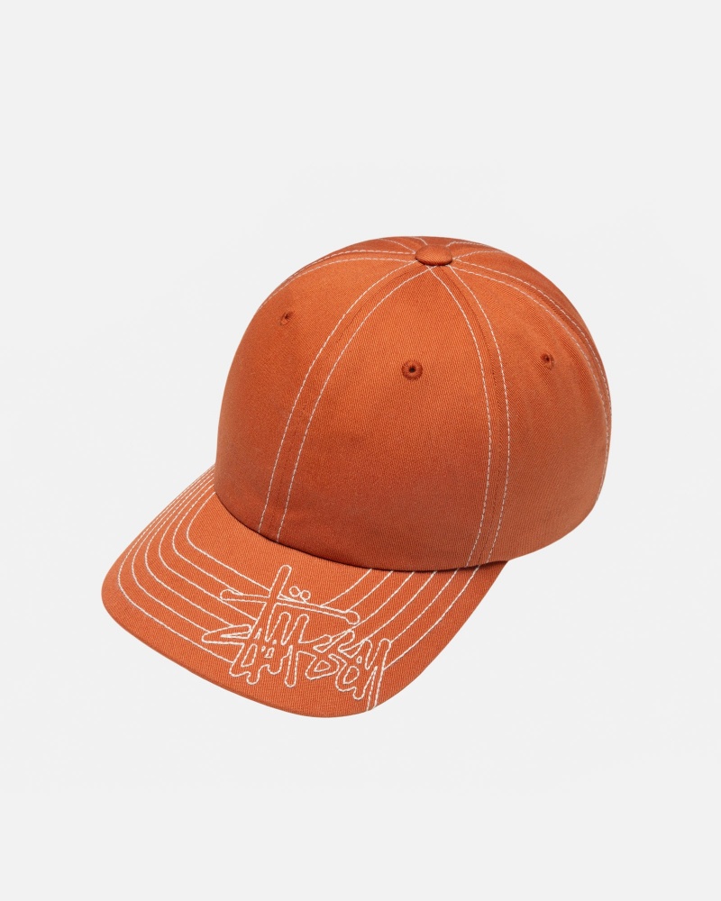 Stussy Low Pro Basic Stitch Strapback Hoeden Oranje | 29857-ZXTA