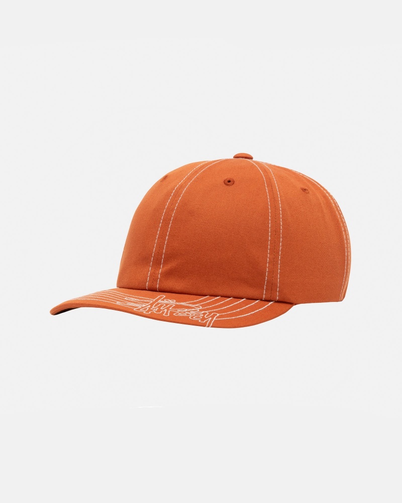 Stussy Low Pro Basic Stitch Strapback Hoeden Oranje | 29857-ZXTA