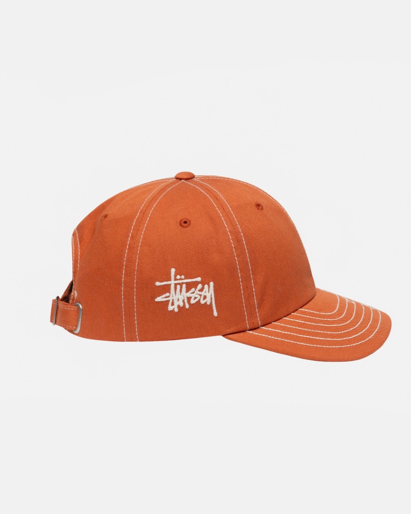 Stussy Low Pro Basic Stitch Strapback Hoeden Oranje | 29857-ZXTA