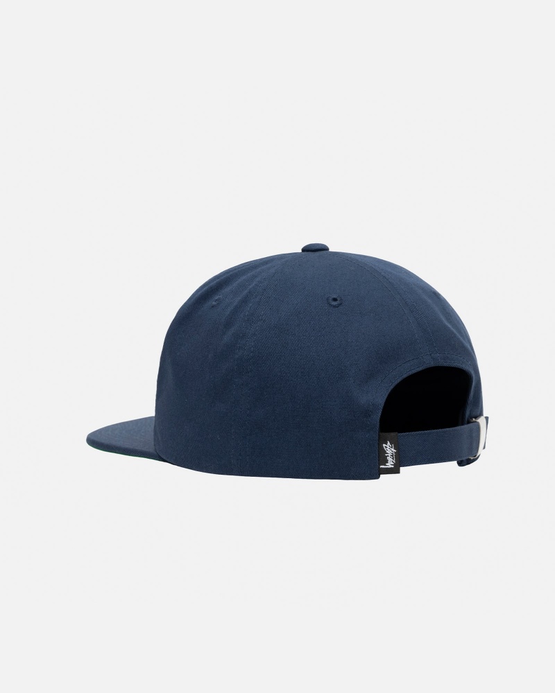 Stussy Mid-Depth Basic Strapback Hoeden Donkerblauw | 25701-DTJK