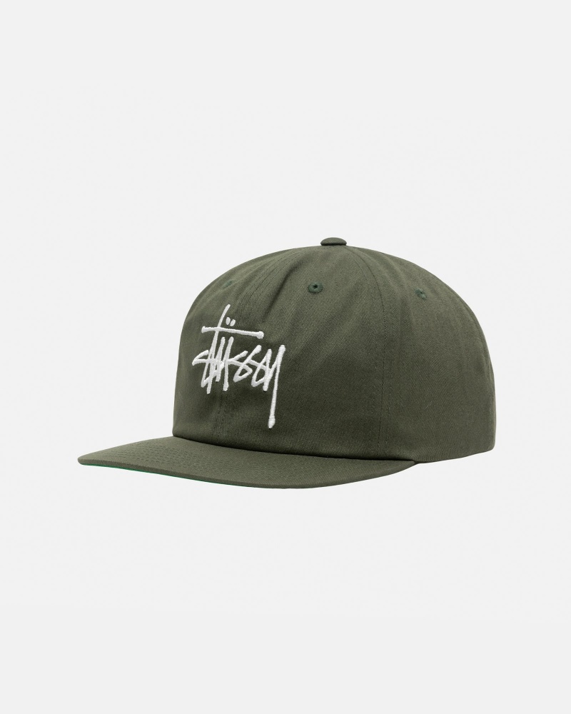 Stussy Mid-Depth Basic Strapback Hoeden Olijfgroen | 29615-MRXN