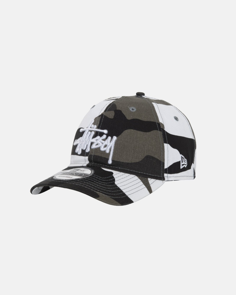 Stussy New Era 9twenty Basic Strapback Hoeden Wit Camo | 56871-BYRV