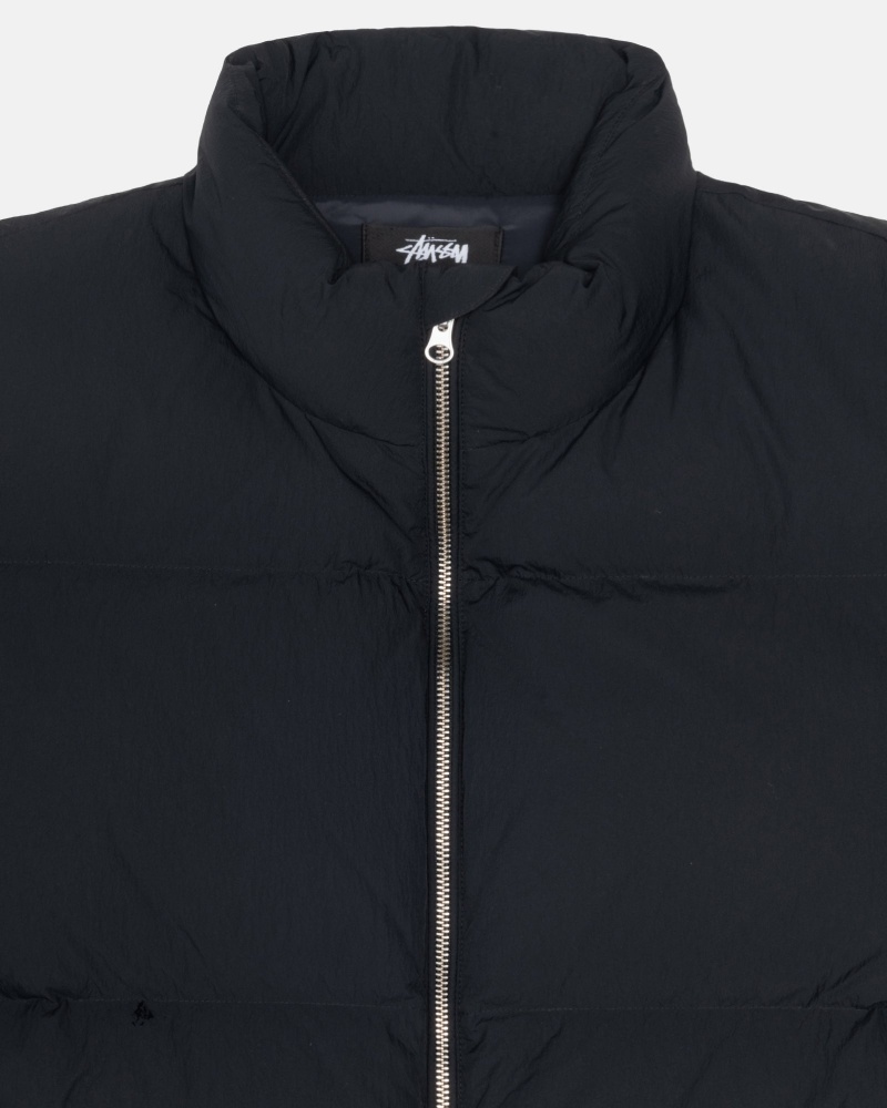 Stussy Puffer Nylon Donsjas Zwart | 98013-LIXY