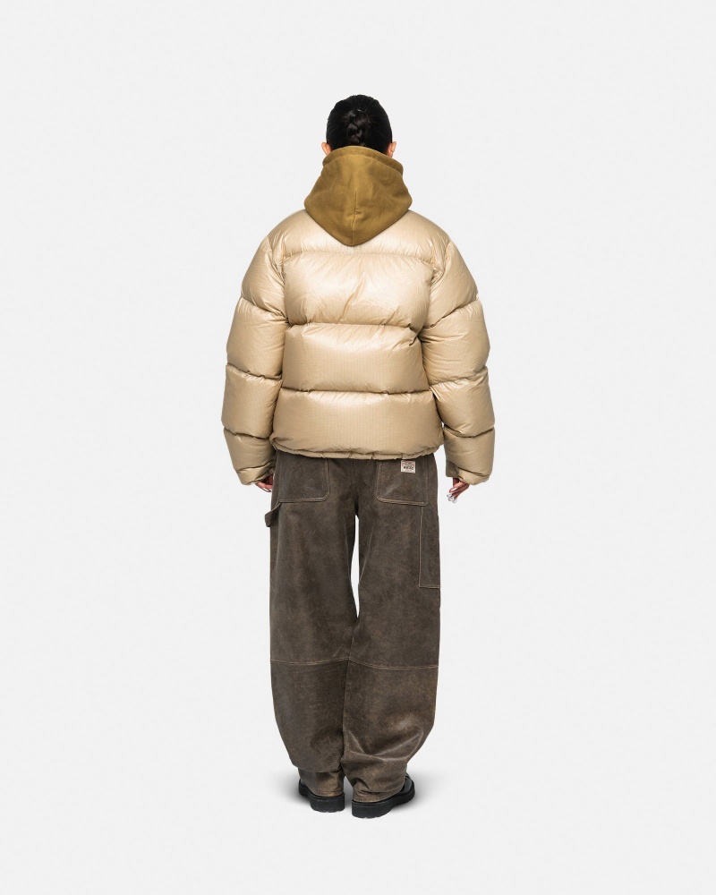 Stussy Puffer Parachute Ripstop Donsjas Goud | 17053-CNZD