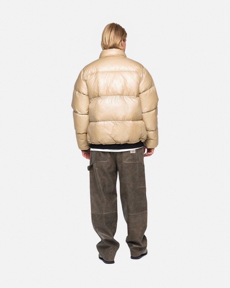 Stussy Puffer Parachute Ripstop Donsjas Goud | 17053-CNZD