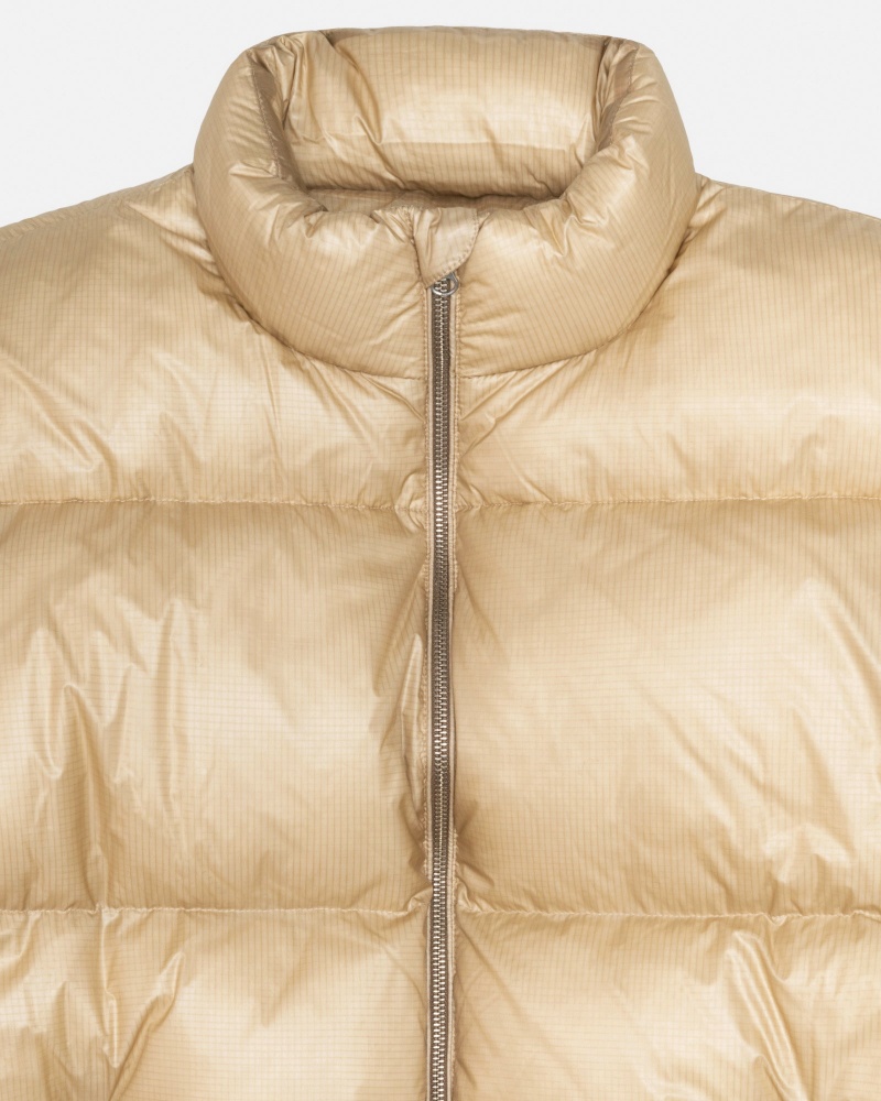 Stussy Puffer Parachute Ripstop Donsjas Goud | 17053-CNZD