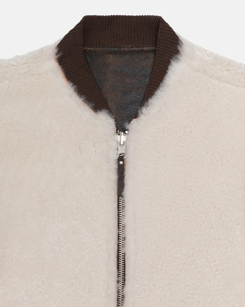 Stussy Reversible Shearling Workgear Vest Bruin | 38509-HTXE